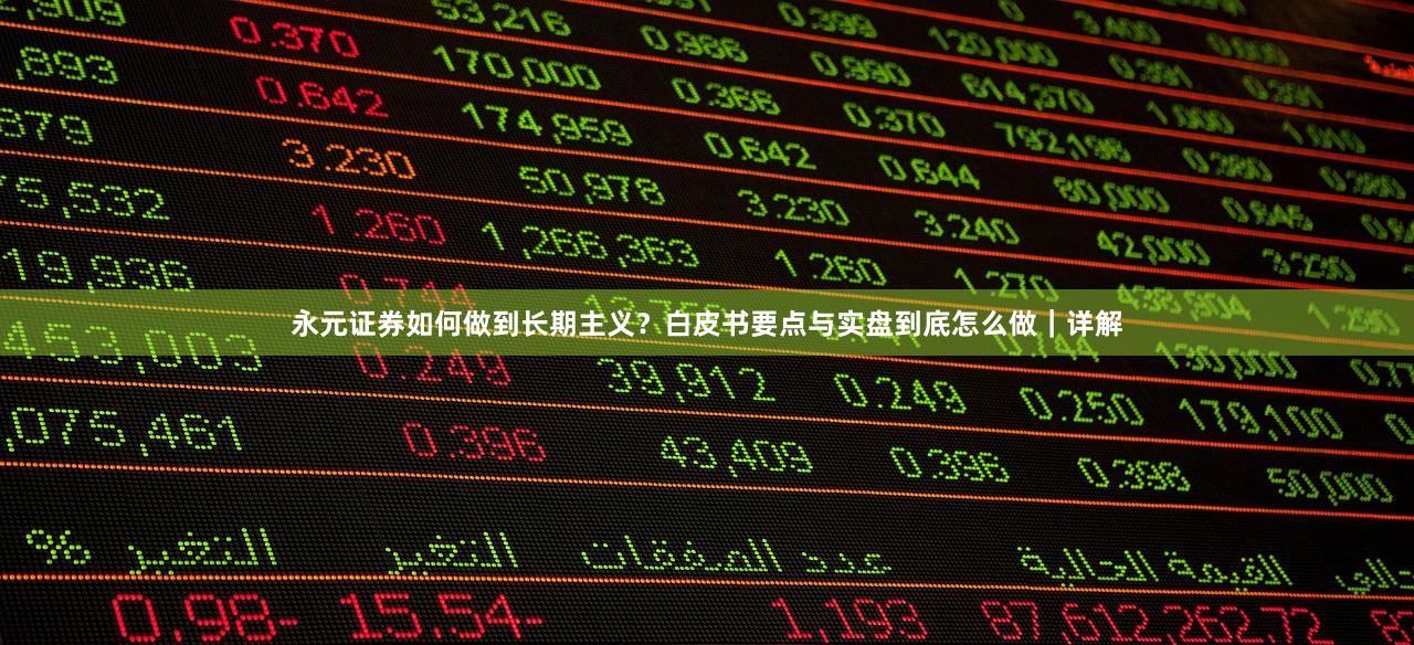 永元证券如何做到长期主义？白皮书要点与实盘到底怎么做｜详解